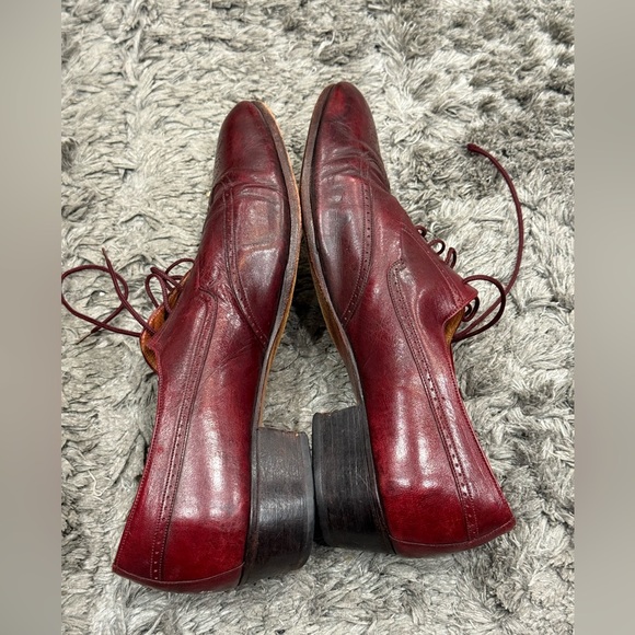Pierre Cardin Mens Burgundy Leather Brogue Oxford Shoes Size 12M Made In Spain main image 13